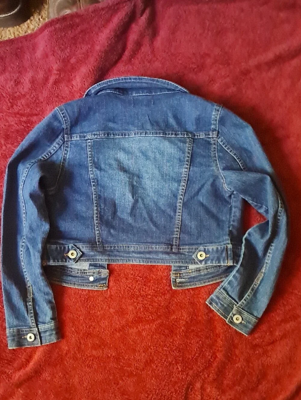 Arizona Jean Company Blue Denim Cropped Jacket